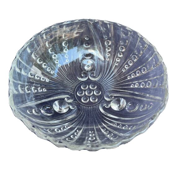 Vintage Anchor Hocking Burple Inspiration Clear Glass 3 Toed Berry Dessert Bowl - Picture 1 of 8